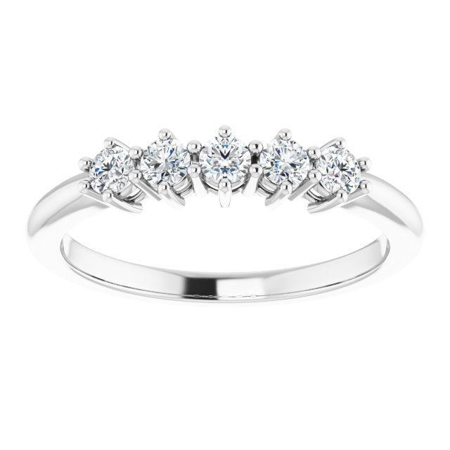 0.34 ct. Round Cut Diamond Wedding Band 5 Stone Anniversary Ring-VIRABYANI
